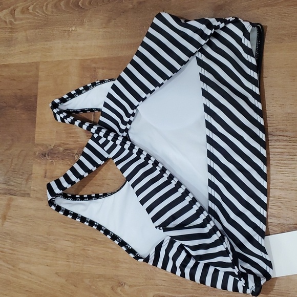 Seafancy Swim Bikini Top Striped Size M - Picture 2 of 3